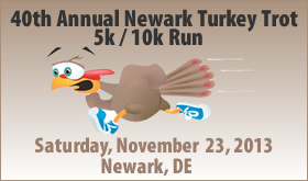 Nov 23 (Sat) - Newarks 40th Annual Turkey Trot 10K/5K 